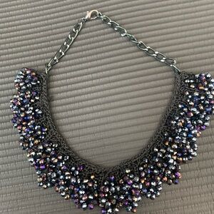 Hand-made Crocheted Beaded Necklace